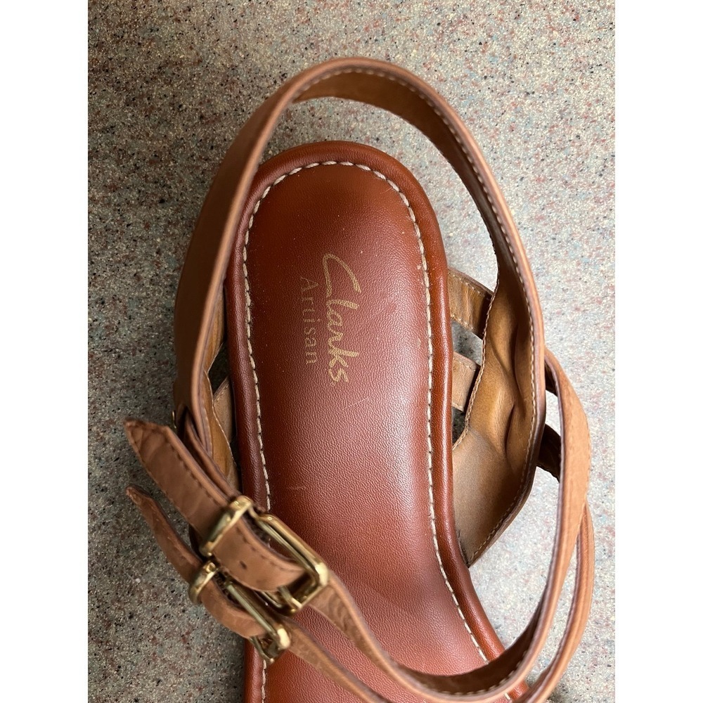 Lucky Artisan Sandals. Gold/tan Ankle Strap Sandals. Women's Size 9.5M - Picture 3 of 10